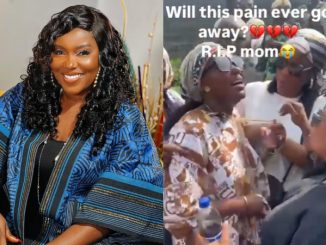 Actress Biola Bayo breaks down in tears at mother’s burial