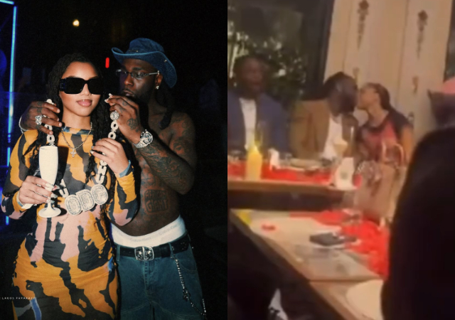 Singer Burna Boy & his U.S. lover, Chloe Bailey share kiss during special dinner