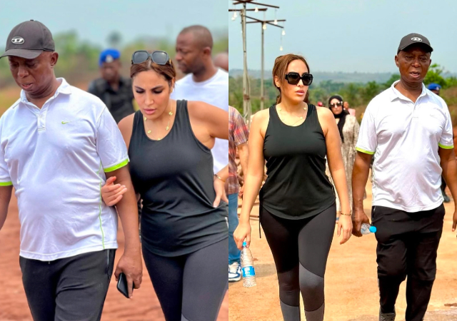 Regina Daniels absent as co-wife, Laila accompanies Ned Nwoko on tour