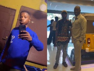 Man shares voice note he received from his mom after sending photo of him & Obi Cubana to family WhatsApp group