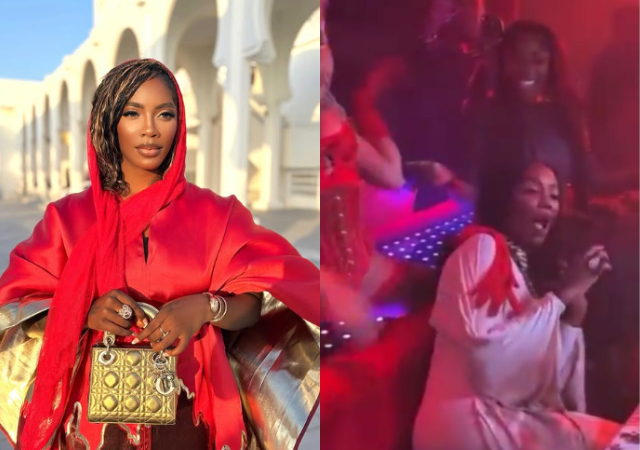 Singer Tiwa Savage amused as stripper approaches her at 45th birthday 