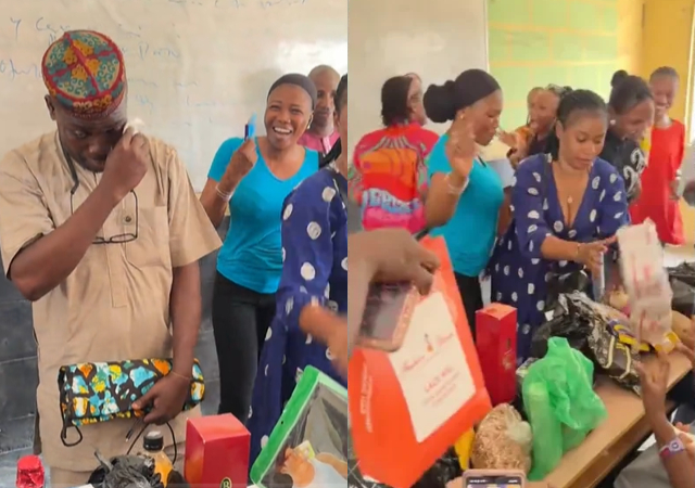 Yabatech lecturer gets emotional as students surprises him on his birthday