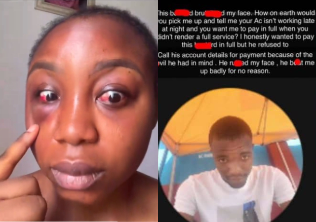 Nigerian lady lament after Indrive driver assault her over joke of deducting AC money